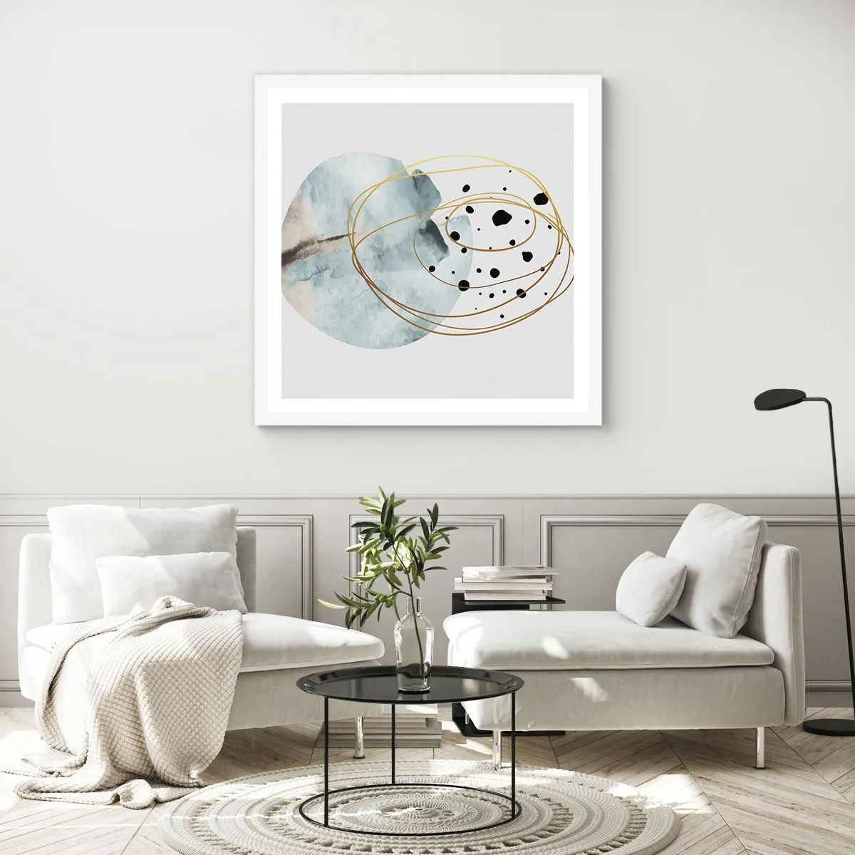 Póster en marco blanco - El concepto del espacio - 60x60 cm
