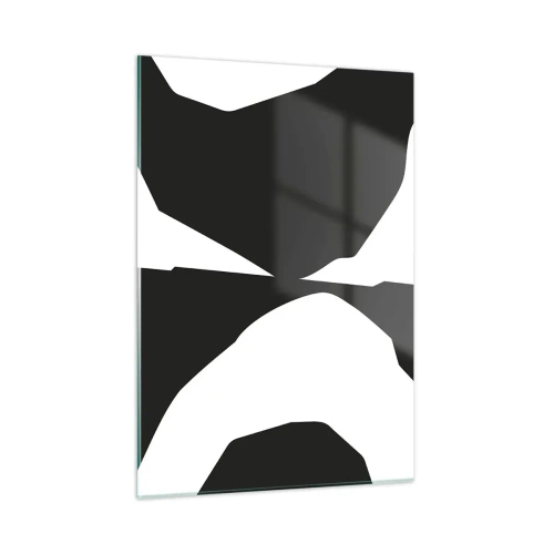 Cuadro sobre vidrio - Impresiones sobre Vidrio - Composición gráfica en blanco y negro en un estilo positivo-negativo contrastante - 50x70cm - Positivo-negativo - Decoración de pared moderna para salón y dormitorio ARTTOR