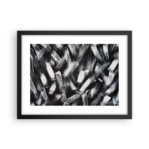 Póster en marco negro - Abstracción en el espíritu industrial - 40x30 cm