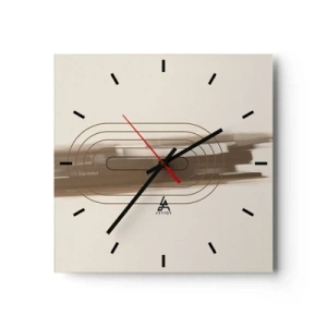 Reloj de pared - Reloj de vidrio - Un soplo de gris - 40x40 cm