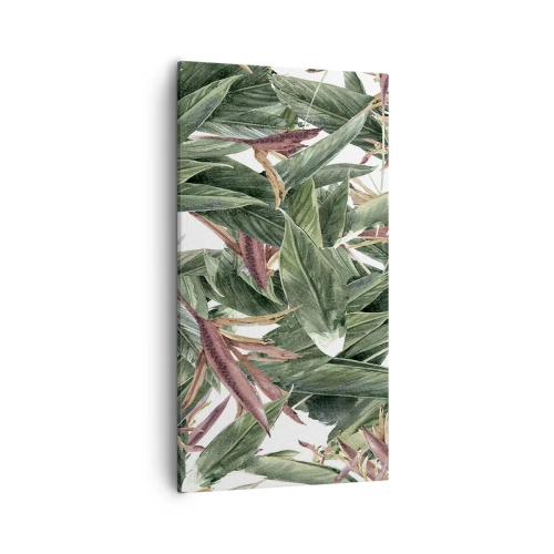 Cuadro sobre lienzo - Impresión de Imagen - Naturaleza esmeralda y lila - 55x100 cm