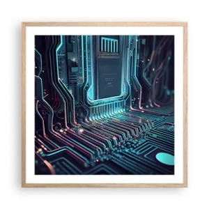 Póster en marco roble claro - Mi forma de pensar - 60x60 cm