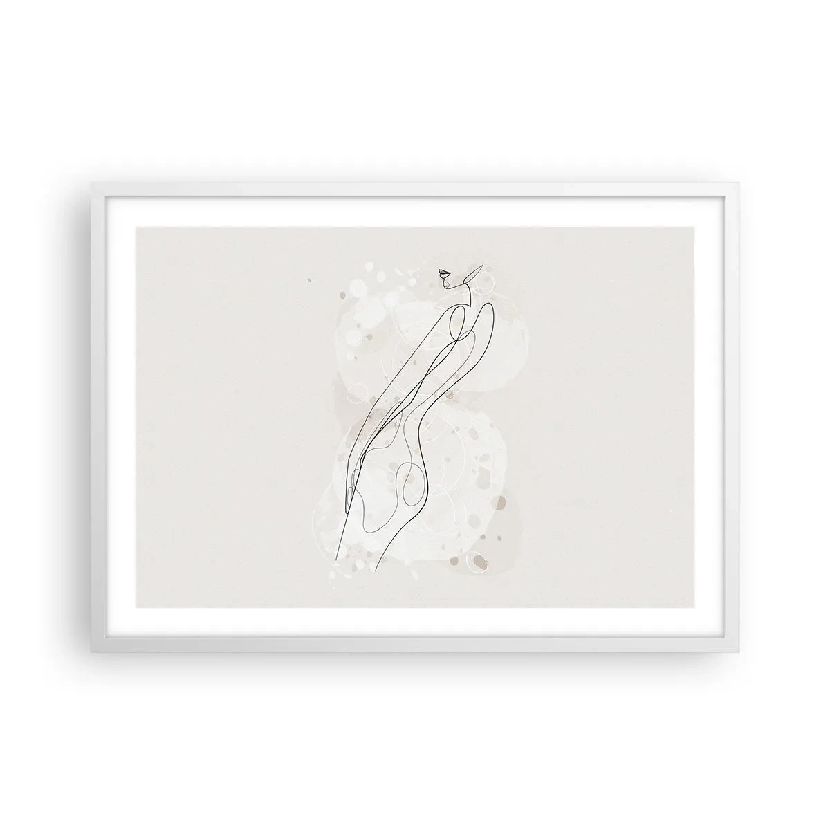 Póster en marco blanco - Una mirada no dice nada y al mismo tiempo lo dice todo - 70x50 cm