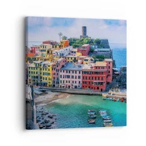 Cuadro sobre lienzo - Impresión de Imagen - Pueblo mágico del Mediterráneo - 30x30 cm