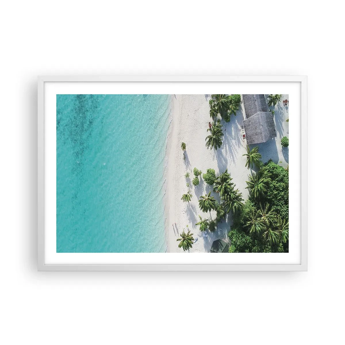 Póster en marco blanco - Vacaciones en el paraíso - 70x50 cm