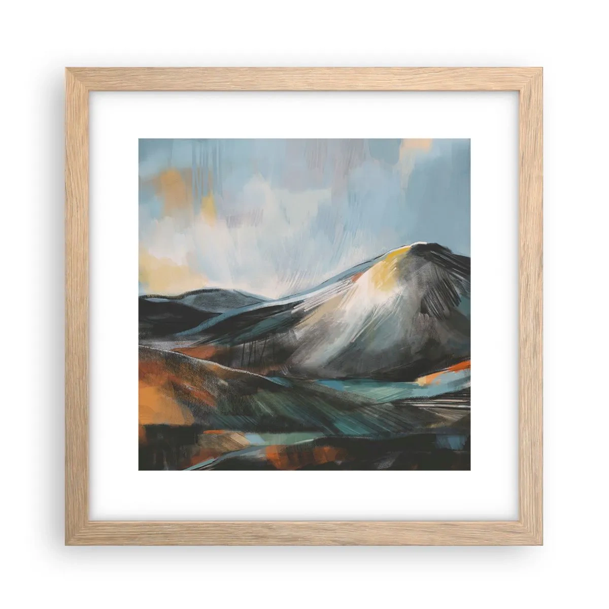 Póster en marco roble claro - Crudo y bello - 30x30 cm