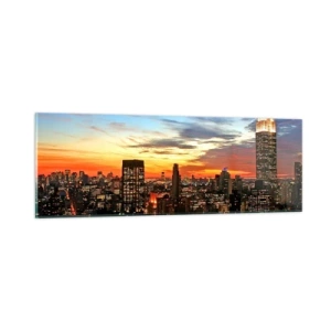 Cuadro sobre vidrio - Impresiones sobre Vidrio - Una luminosa noche americana - 90x30 cm