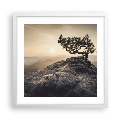 Póster en marco blanco - La vida se abre camino - 40x40 cm