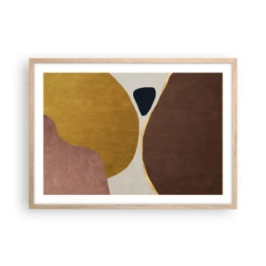 Póster en marco roble claro - Abstracción - un lugar en el espacio - 70x50 cm