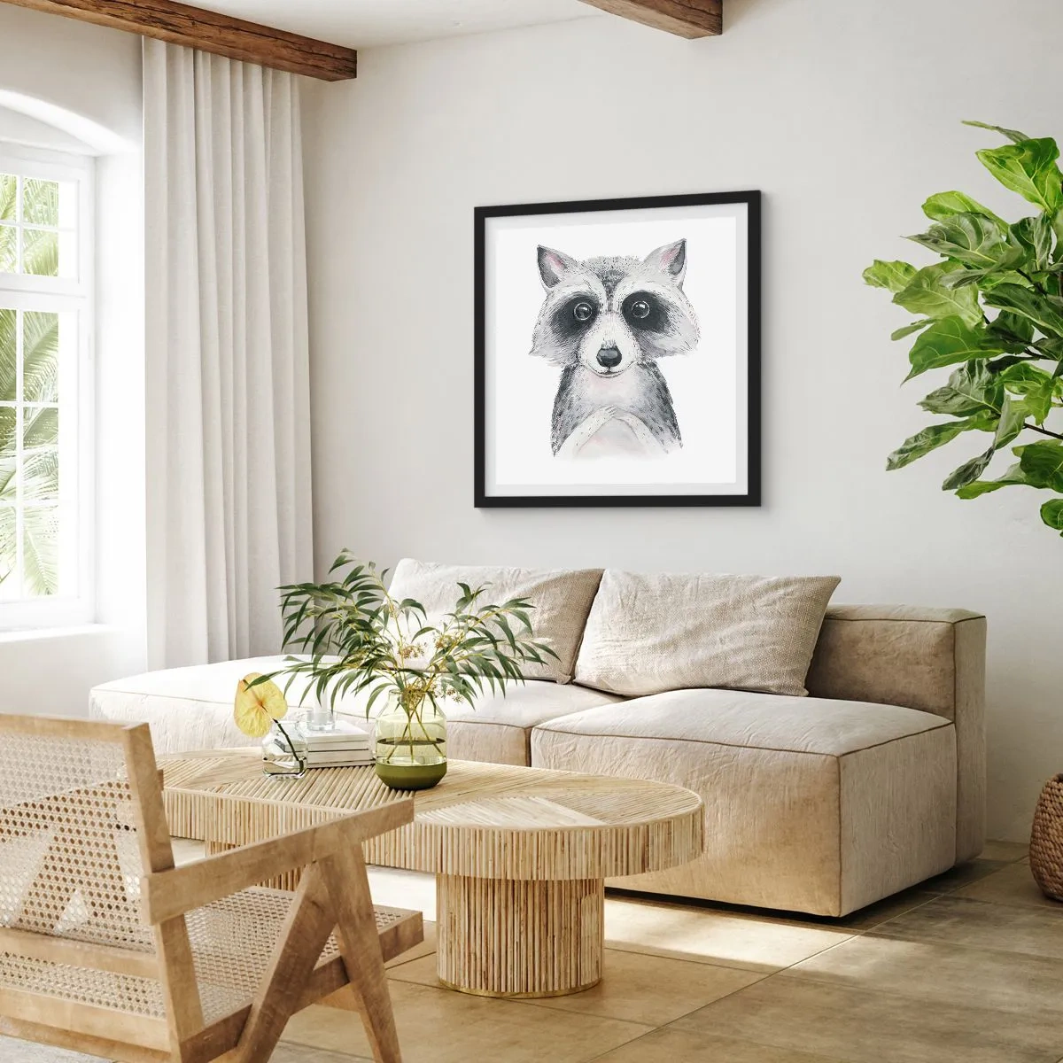 Póster en marco negro - Un momento para la emoción - 60x60 cm