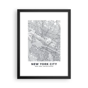 Póster en marco negro - Anatomía de una metrópolis - 30x40 cm