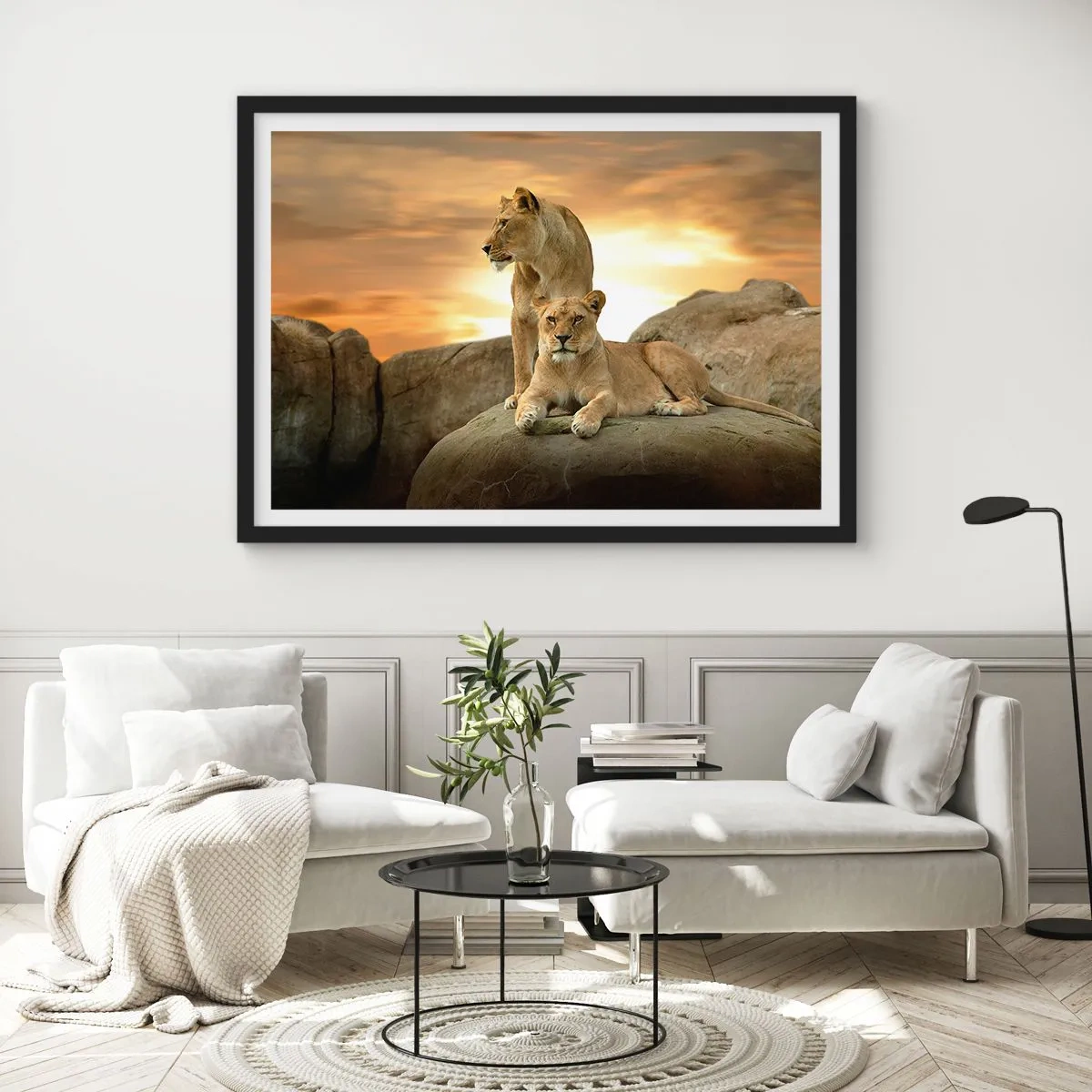 Póster en marco negro - Majestuosidad real - 91x61 cm