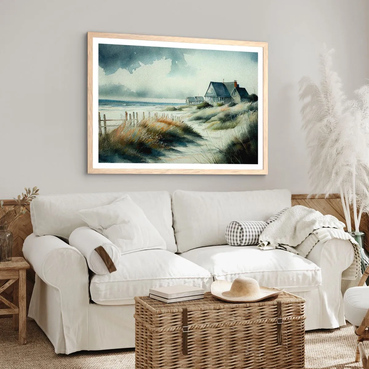 Póster en marco roble claro - Lejos del bullicio - 50x40 cm