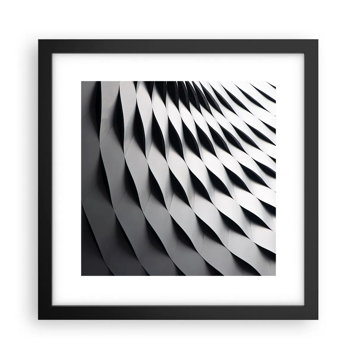 Póster en marco negro - En la superficie de las ondas - 30x30 cm