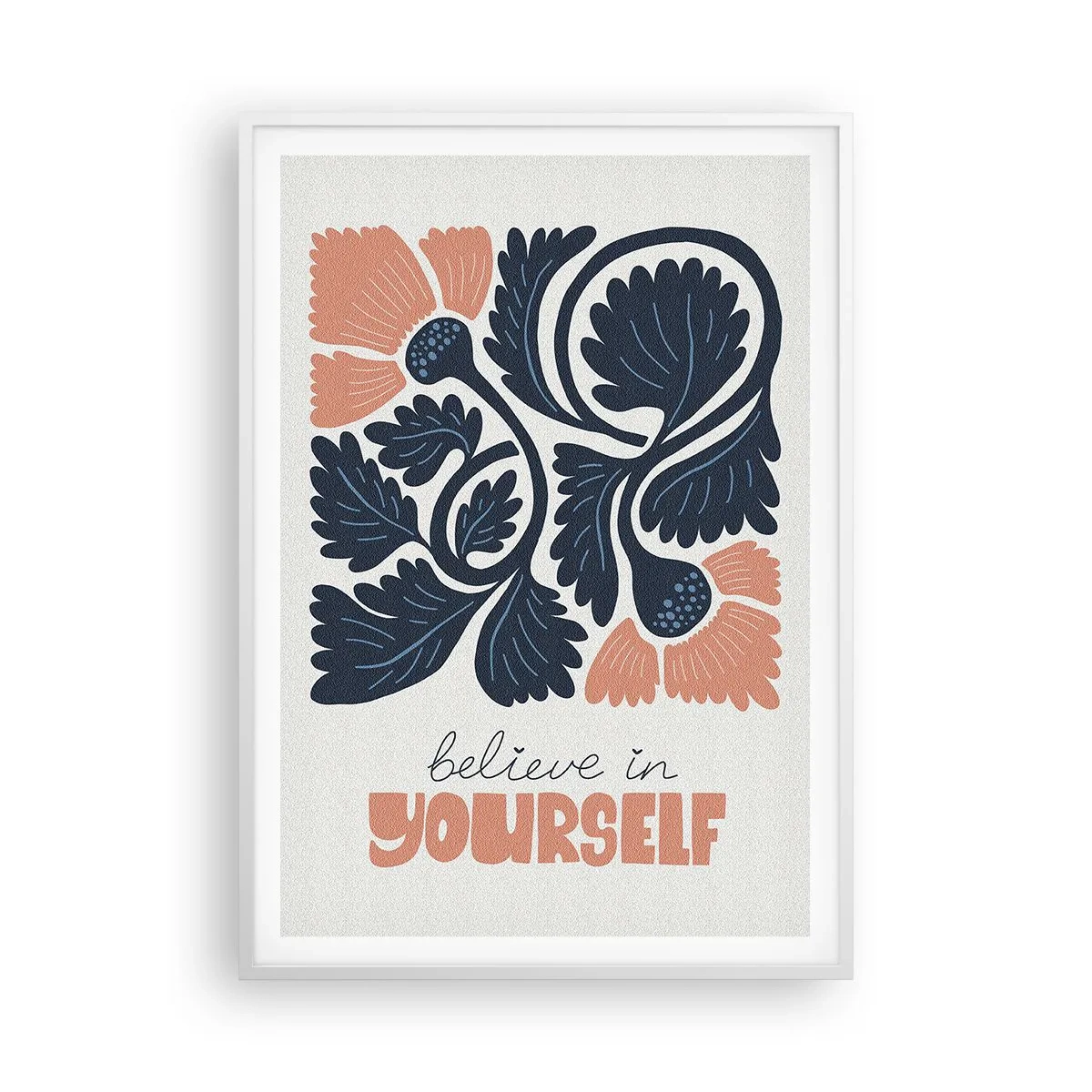 Póster en marco blanco - Crece y florece - 70x100 cm