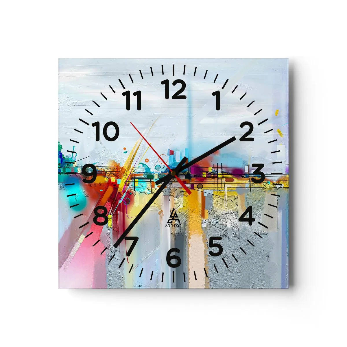 Reloj de pared - Reloj de vidrio - Un puente de alegría sobre el río de la vida - 30x30 cm