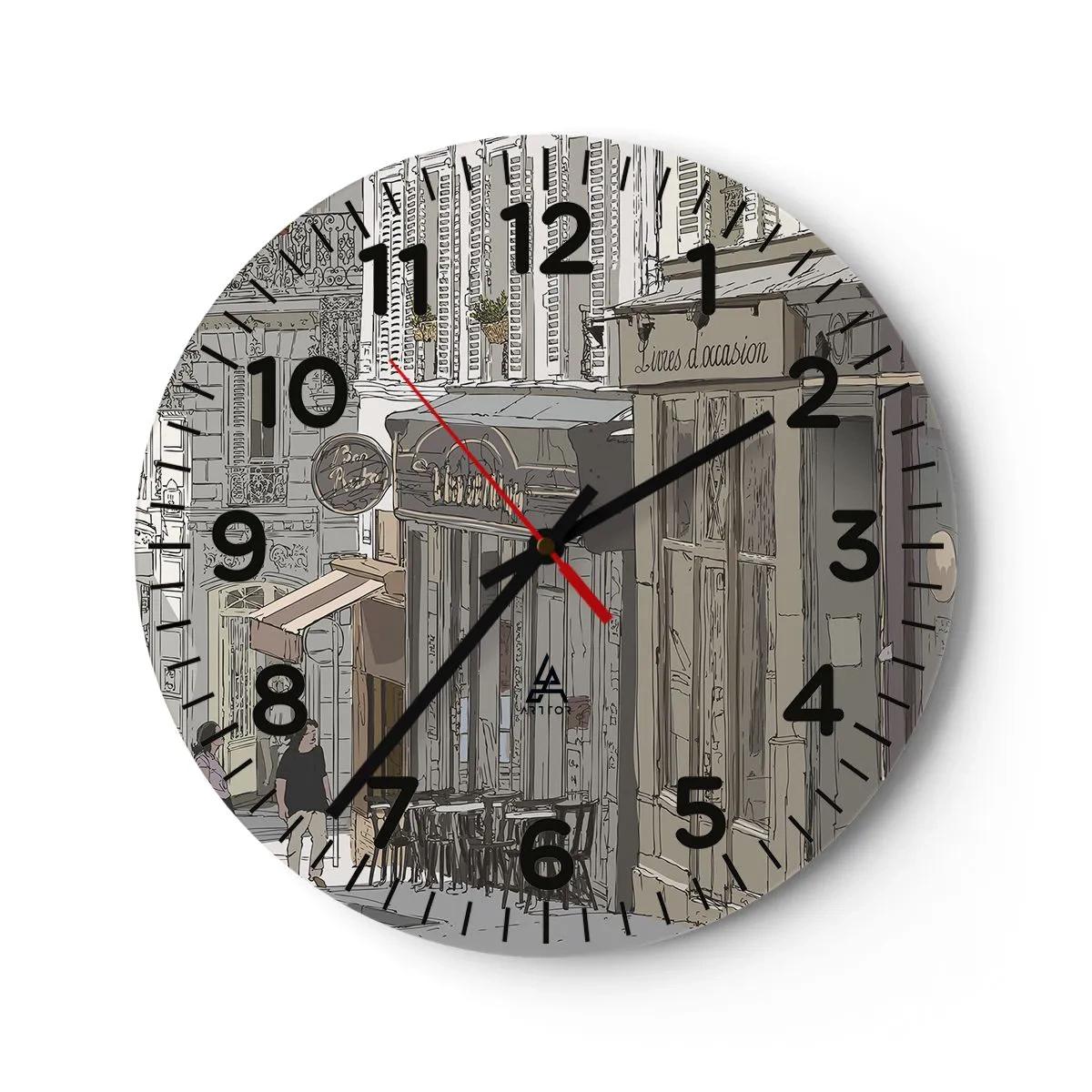 Reloj de pared - Reloj de vidrio - Alegrías urbanas - 40x40 cm