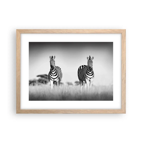 Póster en marco roble claro - Resulta que el mundo es blanco y negro - 40x30 cm