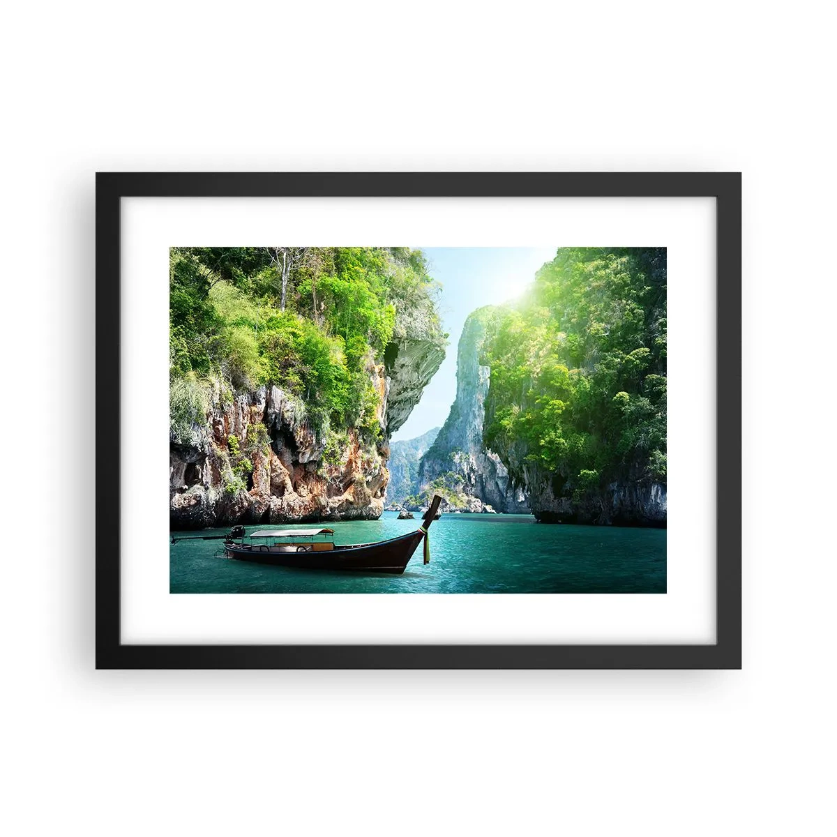 Póster en marco negro - Una invitación a un viaje exótico - 40x30 cm