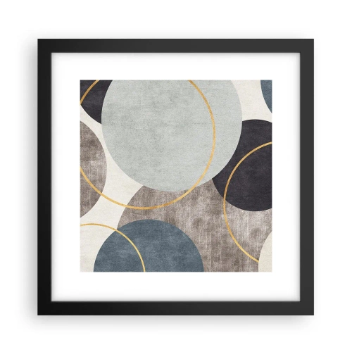 Póster en marco negro - Círculo tras círculo - 30x30 cm