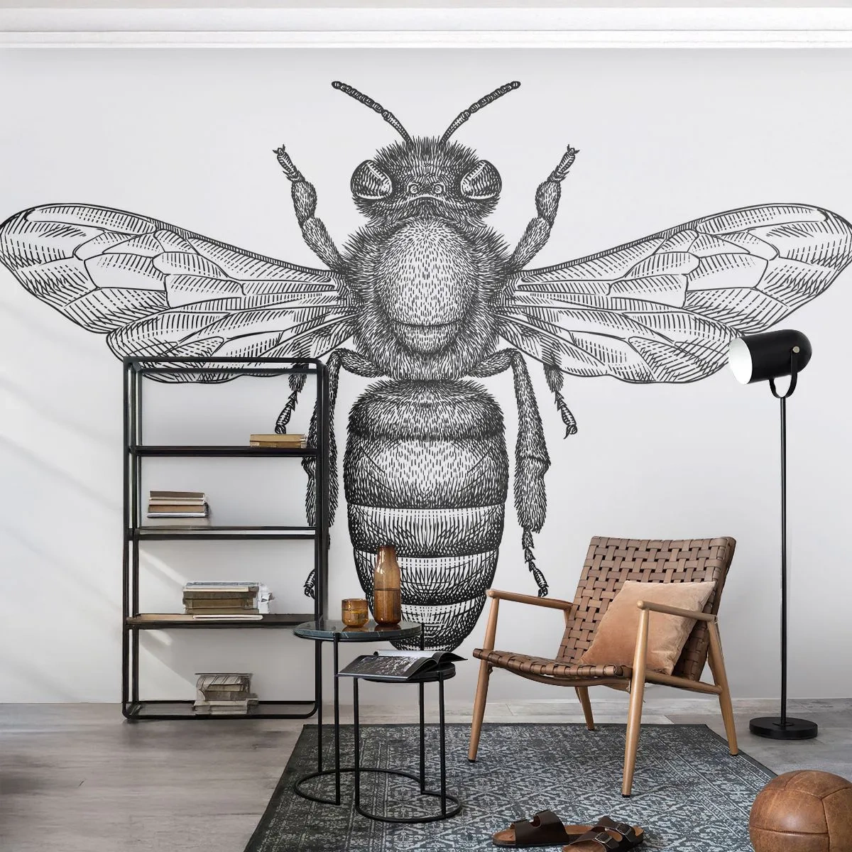 Fotomural Autadhesivo Deluxe Sticker - Retrato de insecto - Abeja, Insecto, minimalista - 250x175 cm
