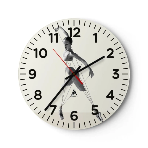 Reloj de pared - Reloj de vidrio - Títere de sí misma - 30x30 cm