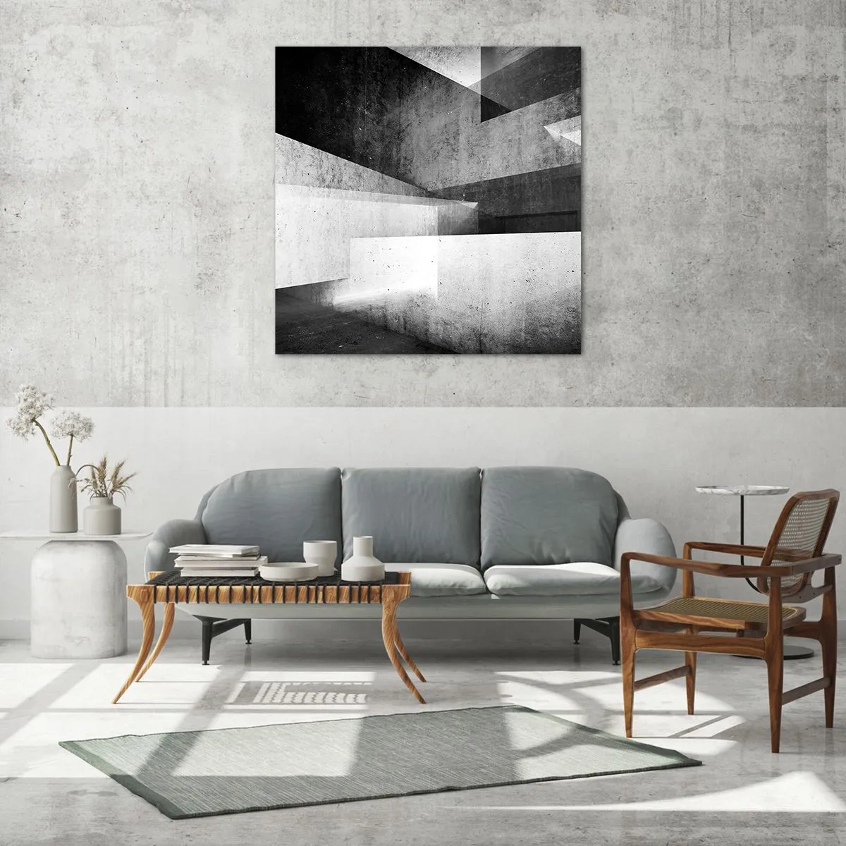 Cuadro sobre vidrio - Impresiones sobre Vidrio - La estructura del espacio - 70x70 cm