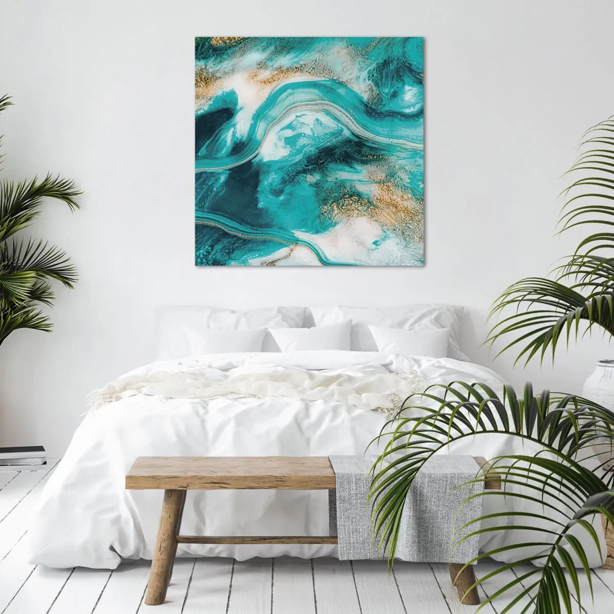 Cuadro sobre lienzo - Impresión de Imagen - Río de oro - 70x70 cm