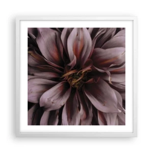 Póster en marco blanco - Corazón floral - 50x50 cm