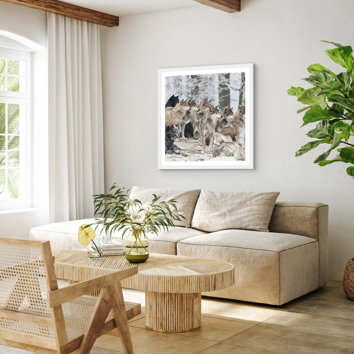 Póster en marco blanco - Familiares y amigos - 50x50 cm