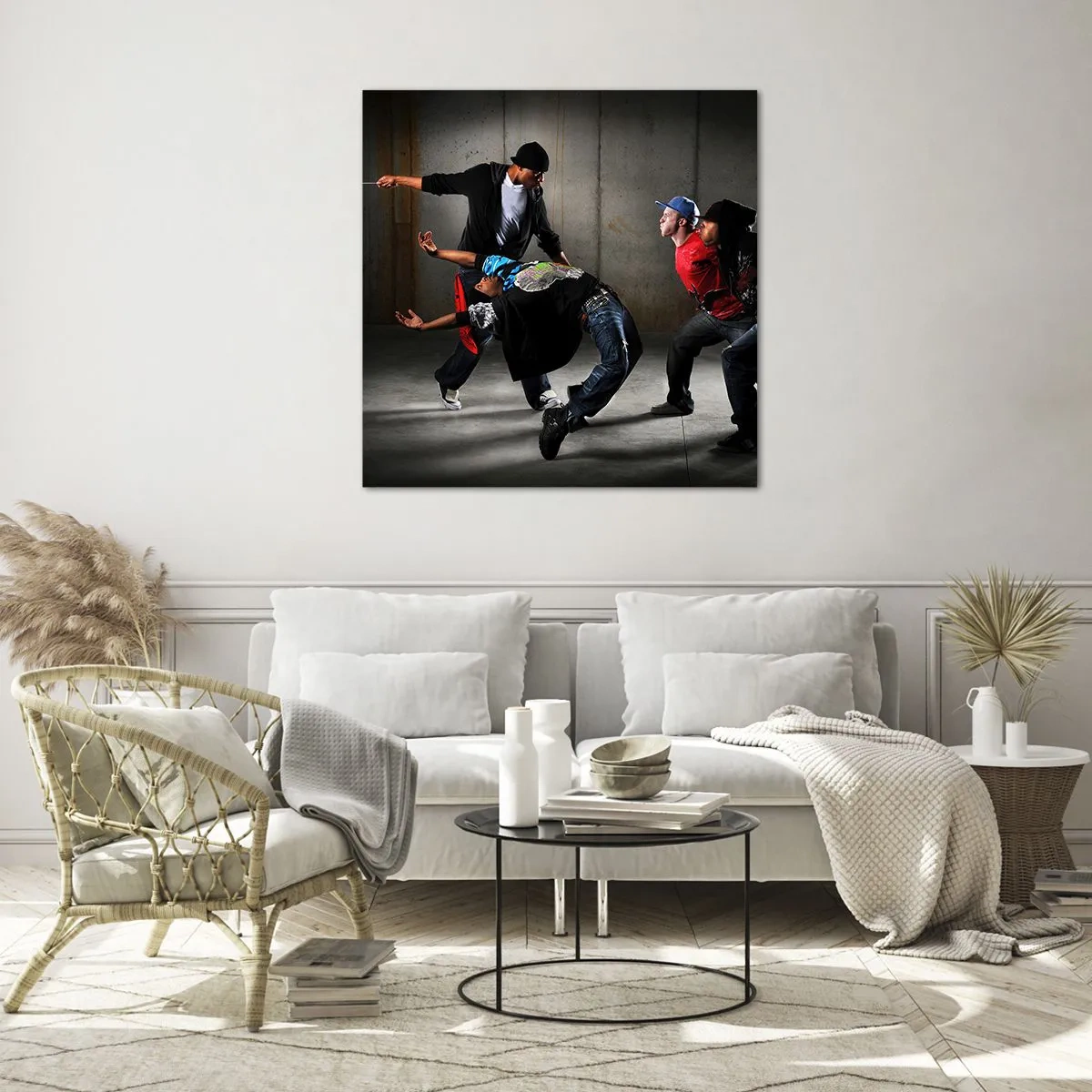 Cuadro sobre vidrio - Impresiones sobre Vidrio - Bailando con el viento de la calle - 30x30 cm