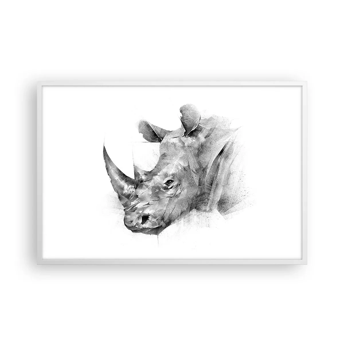 Póster en marco blanco - Retrato africano - 91x61 cm