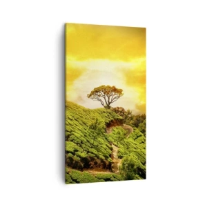 Cuadro sobre lienzo - Impresión de Imagen - Por un camino sinuoso, por una verde pendiente - 45x80 cm