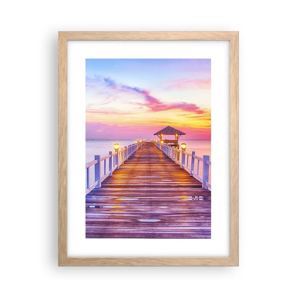 Póster en marco roble claro - El silencio lila-dorado de la tarde - 30x40 cm