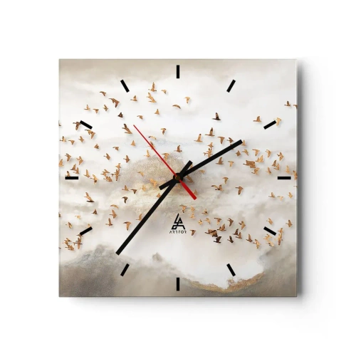 Reloj de pared - Reloj de vidrio - Es hora... - 40x40 cm