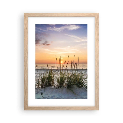 Póster en marco roble claro - Mira, piensa, siente - 30x40 cm