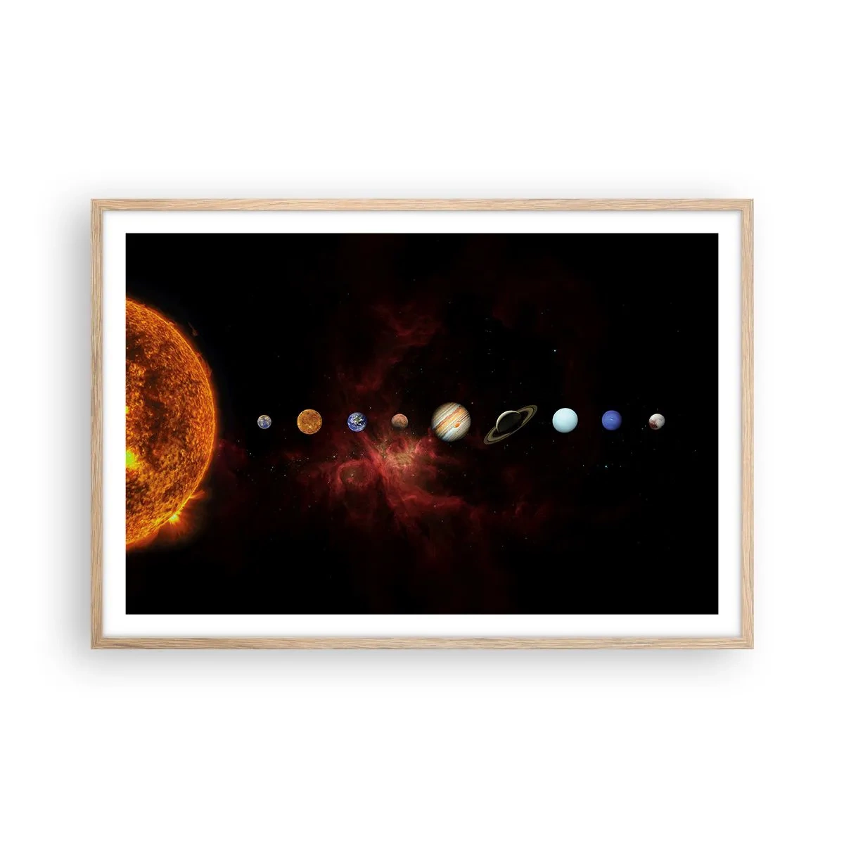 Póster en marco roble claro - Nuestro barrio - 91x61 cm