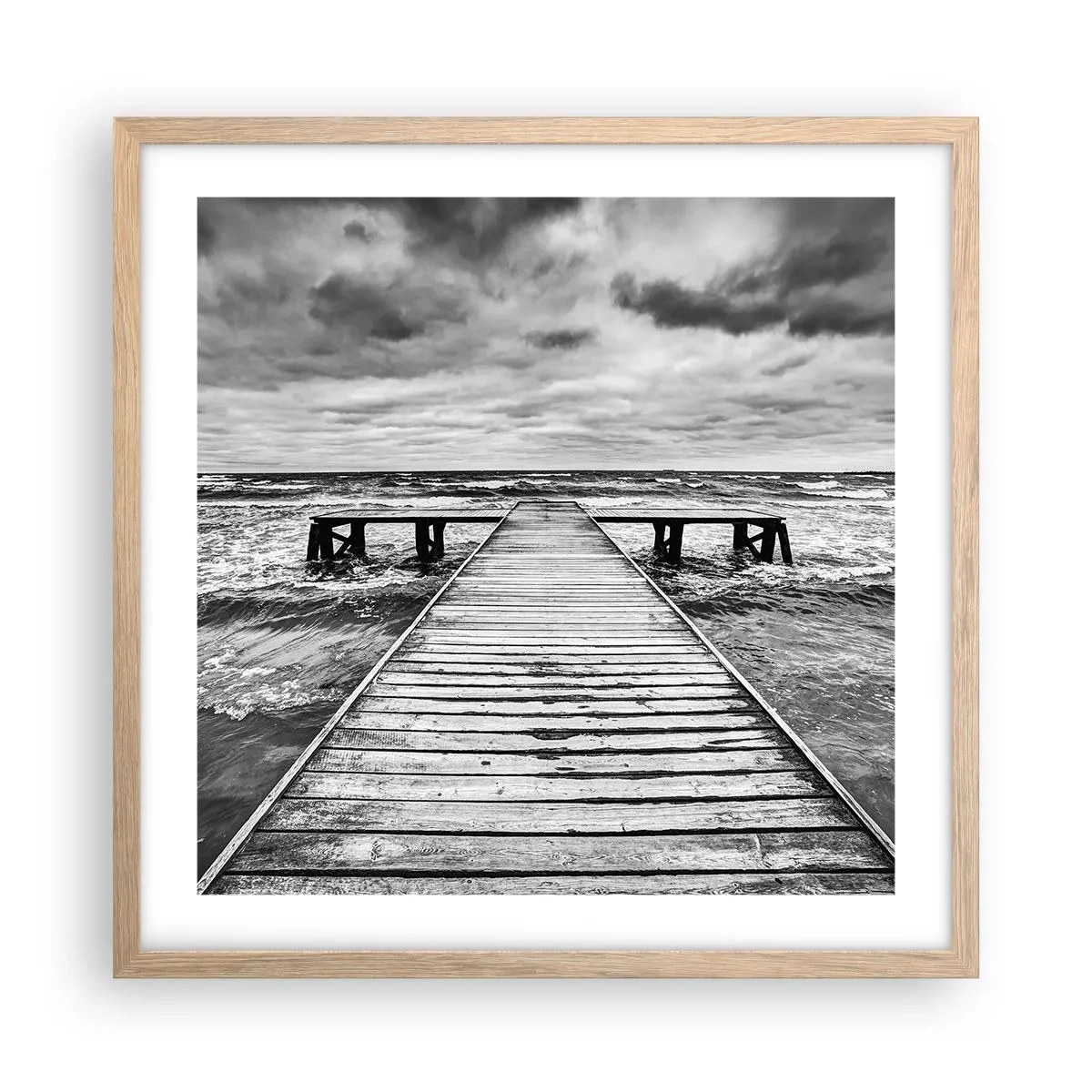 Póster en marco roble claro - Estoy esperando que sople el viento... - 50x50 cm