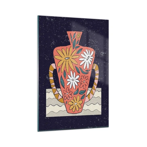 Cuadro sobre vidrio - Impresiones sobre Vidrio - Jarrón pintado - 80x120 cm