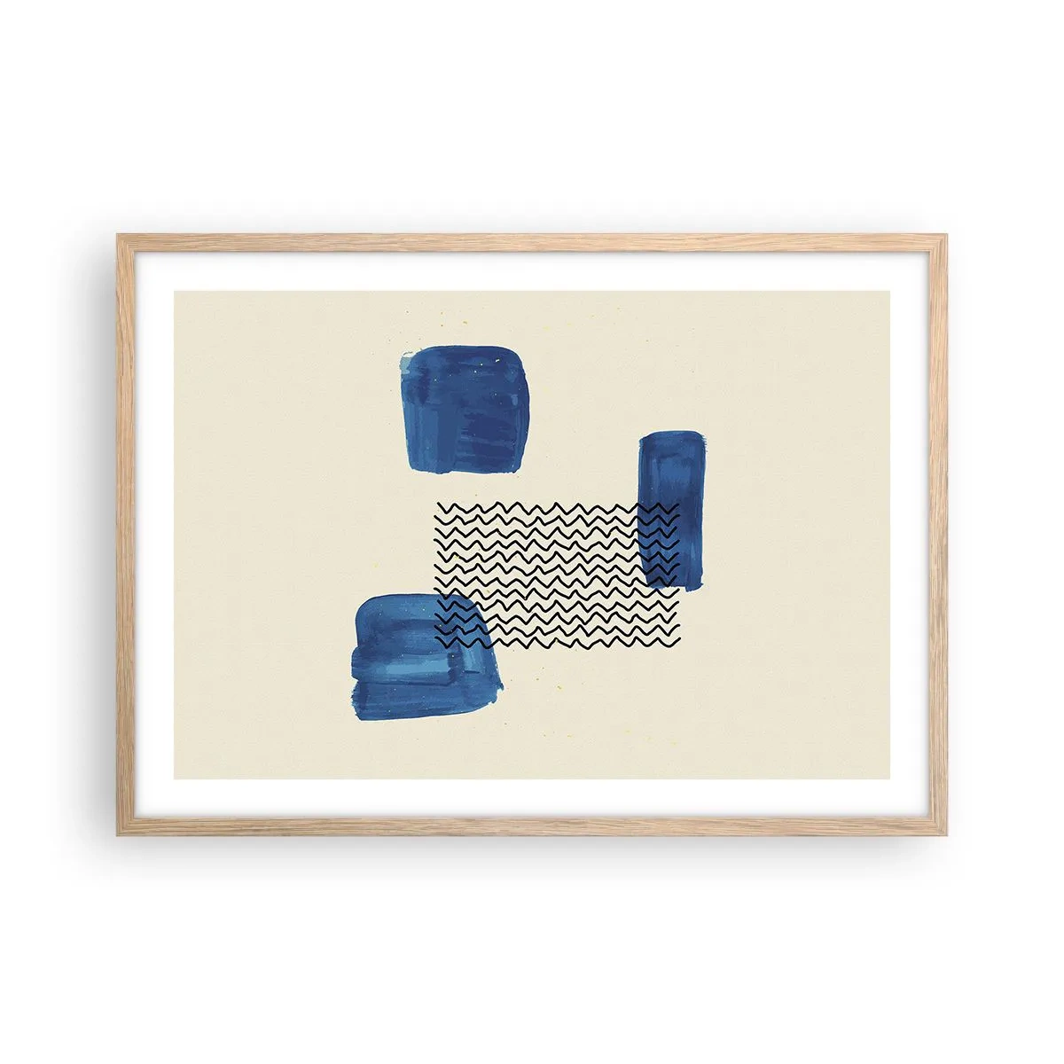 Póster en marco roble claro - Un cuarteto abstracto - 70x50 cm