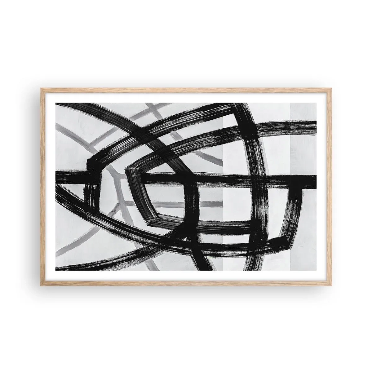 Póster en marco roble claro - Construir profundidad - 91x61 cm
