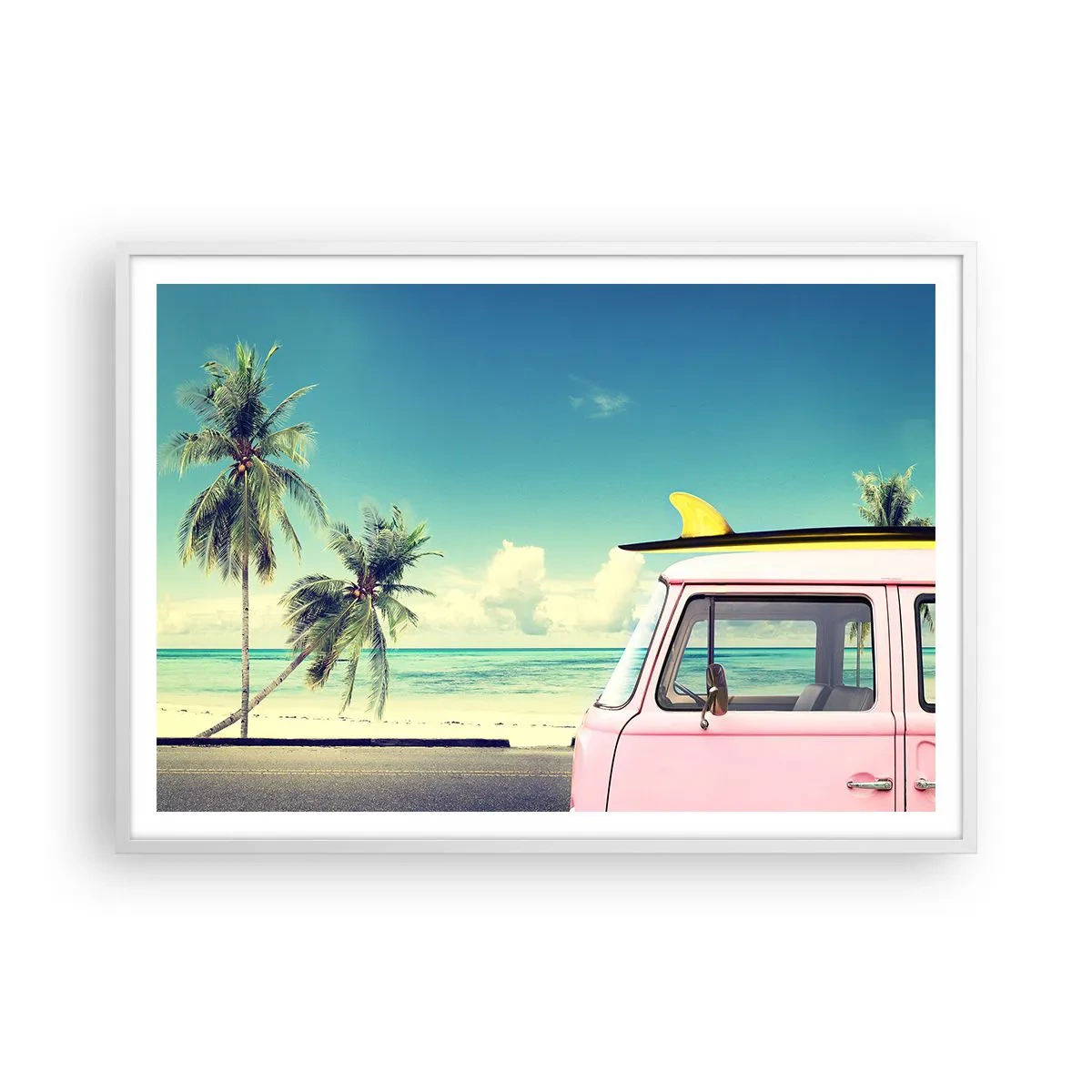 Póster en marco blanco - Comienzan las vacaciones - 100x70 cm