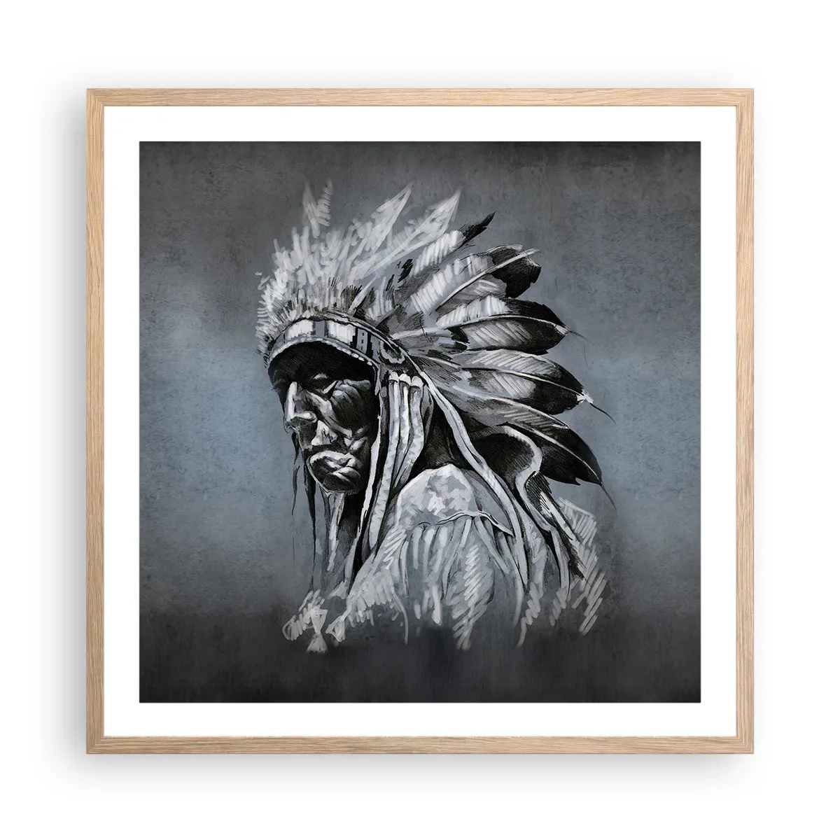 Póster en marco roble claro - Regreso a las raíces - 60x60 cm