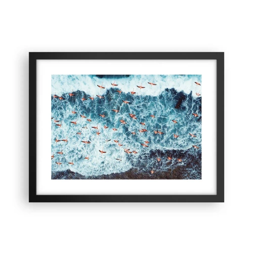 Póster en marco negro - Un desfile marítimo - 40x30 cm