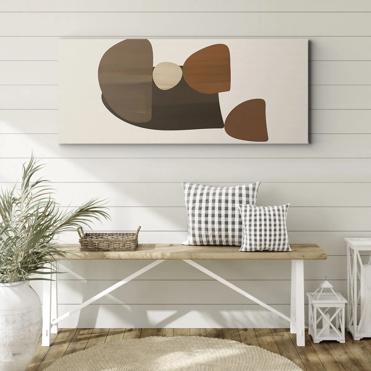 Cuadro sobre lienzo - Impresión de Imagen - Composición en bronce - 100x40 cm