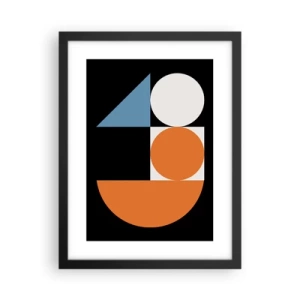 Póster en marco negro - Diseño con figuras - 30x40 cm