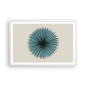 Póster en marco blanco - Radiante en azul - 91x61 cm
