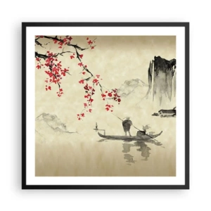 Póster en marco negro - En el país de los cerezos en flor - 60x60 cm