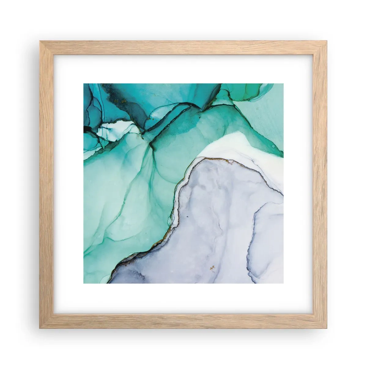 Póster en marco roble claro - Estudio en turquesa - 30x30 cm
