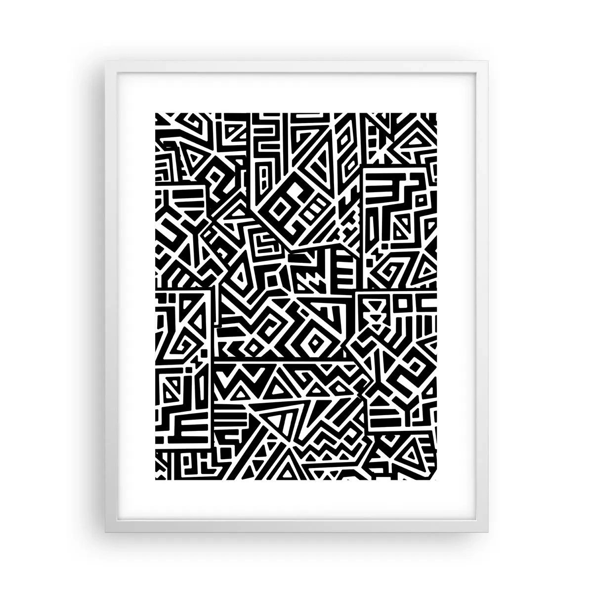 Póster en marco blanco - Composición precolombina - 40x50 cm